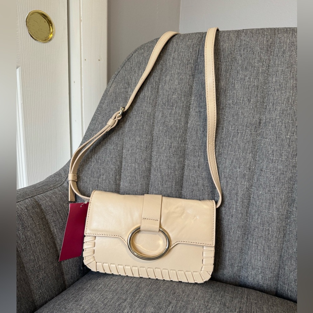 Vince Camuto Nude Crossbody Bag | NWT + Dust Bag | Ring Detail |Adjustable Strap
